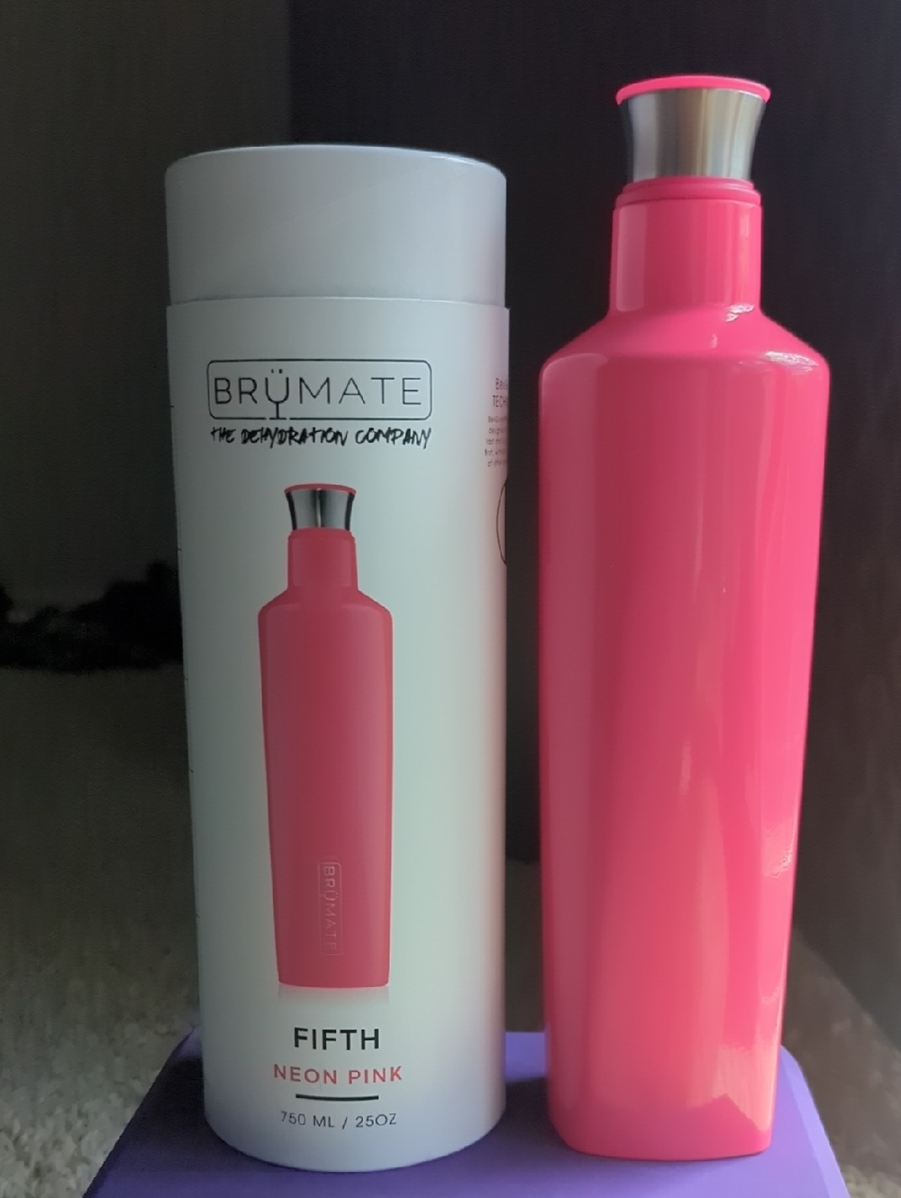 BrüMate Fifth Neon Pink Insulated Water Bottle